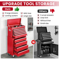 Seizeen Tool Box Rolling Tool Chest, 8-Drawer Storage Tool Cabinet, Garage Warehouse Lockable Tool Organizer with Linner, Side Shelf, Black