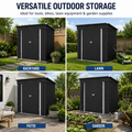 Seizeen 6x4FT Storage Shed, Metal Garden Tool Sheds & Outdoor Storage Clearance for Patio Backyard, Weatherproof and Lockable Outdoor Storage, Black