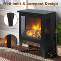 Electric Fireplace Heater for Inside, 1400w Portable Freestanding Stove Heater for Indoor Small Space Use, Space Heater Adjustable Overheat Protection Virtual Flame