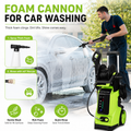 3800PSI Pressure Washer for Outdoor, Seizeen 1800W 110V Electric Power Washer, Multipurpose Cleaner Machine w/ 19.7ft Hose & 4 Nozzles, Foam Cannon, House Garden Deck Use