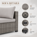 Seizeen Outdoor Furniture, 7PCS Patio Furniture Set Sectional Sofa with Cushions, Front Porch Balcony Furniture Conversation Couch Set with Table