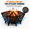 Seizeen Fire Pit for Outside, 22.5 Inch Portable Hexagon Fire Pit with Travel Bag — Smokeless Patented Design Outdoor Wood Burning Fire Pit for Camping, Backyard, Patio, Bonfire, Picnic and BBQ, Diagonal Hollow Style