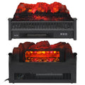 Seizeen 20'' Electric Fireplace Insert, 1400W Fireplace Log Set Heater with 3D Realistic Flame, Remote Control, Adjustable Thermostat, 1-9H Timer