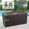 75GAL Outdoor Storage Box, Seizeen Deck Box for Outside, Storage Bench w/Wheels & Padlock, All-weather Waterproof Patio Storage Container for Cushions, as Seat Max 250LBS, Espresso