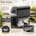 Seizeen Gas Grill with Side Burner, 51,000 BTU Outdoor BBQ Grill w/Porcelain-Enameled Cast Iron Grates, 4-Burner Portable Propane Grill on Wheelsfor Patio Backyard