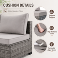 Seizeen Outdoor Furniture, 7PCS Patio Furniture Set Sectional Sofa with Cushions, Front Porch Balcony Furniture Conversation Couch Set with Table