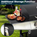 BBQ Grill, Seizeen Gas Grill with Side Burner, 40,000BTU 3-Burner Propane Grill w/Storage Cabinet, Steel Brush, Stainless Steel Camping for Backyard Patio, Portable Design on Wheels