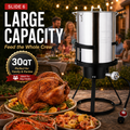 4PCS Outdoor Turkey Fryer Kit, 54,000 BTU Propane Deep Fryer with 30QT & 10QT Aluminum Seafood Boil Pots, Baskets, 32.3-Inch Iron Stand, Poultry Rack, Thermometer and Injector