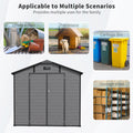 10x7.6ft Shed and Outdoor Storage, Garden Tool Resin Shed w/ Double Lockable Doors, All-Weather XXL Patio Storage Sloped Roof, Backyard Bike Shed with 2 Windows