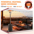 Seizeen Patio Heater for Outdoor Use, 50000BTU Outdoor Propane Heater with Automatic Shutdown Protection, Portable Design on Wheels for Porch Poolside Rattan Furniture, MAX 300sq.ft