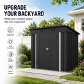 Seizeen 6x4FT Storage Shed, Metal Garden Tool Sheds & Outdoor Storage Clearance for Patio Backyard, Weatherproof and Lockable Outdoor Storage, Black