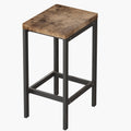 Modern High Top Table Set for 3, Rectangle Kitchen Dining Table Set Metal Frame, Small Space Counter Height Pub Bistro Set with 1 Table & 3 Stools, Natural