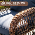 Seizeen 3PCS Balcony Furniture, 360° Swivel Rocking Porch Furniture Set of 2, Outdoor Small Patio Conversation Set Bistro Table and Chairs for Lawn Garden