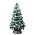 7.5 FT Snow Tipped Artificial Christmas Tree with 350 Warm White LED Lights & Remote, Hinged Xmas Pine Tree with Silver Ribbon Ornaments, Prelit Holiday Tree for Home Office Party Décor