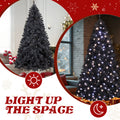 7.5 FT Pre-Lit Black Artificial Christmas Tree with 1350 Branch Tips, 400 LED Lights, Remote Control & 11 Lighting Modes, Hinged Pine Tree for Holiday Home Office Party Decoration