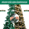 7.5 FT Snow Tipped Artificial Christmas Tree with 350 Warm White LED Lights & Remote, Hinged Xmas Pine Tree with Silver Ribbon Ornaments, Prelit Holiday Tree for Home Office Party Décor