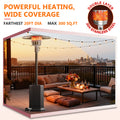 87in Tall Patio Heaters for Outside, 50,000 BTU Outdoor Freestanding Heaters Stainless Steel, Propane Heater with Wheels and Fast Ignition System, Umbrella Heater for Outdoor Deck Use