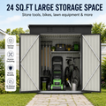 Seizeen 6x4FT Storage Shed, Metal Garden Tool Sheds & Outdoor Storage Clearance for Patio Backyard, Weatherproof and Lockable Outdoor Storage, Black