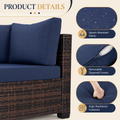 Patio Furniture Set on Sale, 7 Piece Luxurious Rattan Outdoor Sectional Set, All-Weather Wicker Porch Patio Couch w/Coffee Table, Thick Cushion Outdoor Sofa, Brown
