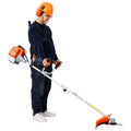 33cc Gas Weed Eater, 7-in-1 2-Cycle Gas Powered String Trimmer and Brush Cutter with Edger, Metal Blades, Quick-Change Attachments, Shoulder Harness and Safety Gear, Blue/Black