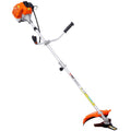 33cc Gas Weed Eater, 7-in-1 2-Cycle Gas Powered String Trimmer and Brush Cutter with Edger, Metal Blades, Quick-Change Attachments, Shoulder Harness and Safety Gear, Blue/Black
