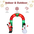 Lighted Christmas Decoration for Outdoor, Seizeen Inflatable Santa & Snowman Arch with 7 Lights, Quick Assembly Patio Yard Party Pre-lit Xmas Decoration, 8FT Tall