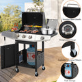 Seizeen Powerful Gas Grill with Side Burner, 40,000BTU 3 Burner Propane Grill w/Brush, Stainless Steel Outdoor BBQ for Backyard Patio