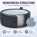 85" Inflatable Hot Tub for 4-6 Persons, Portable Outdoor Spa Tub with 150+ Air Jets, 104°F Heating, 6-Color Ambient LED Lights, Bubble Massage, One-Touch Inflation, Filter System, Cover & Floor Mat
