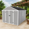 7.5x10.3FT Outdoor Shed, Extra Large Storage Shed Resin, Outside Storage for Garden Backyard, Double Doors, Double Windows, PP Splicing Floor, Heavy-duty Frame
