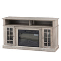 Seizeen Fireplace TV Stand with Storage, for TVs up to 65 inches, Entertainment Center with Fireplace, Media Console Cabinet for Living Room, 58 Inch, Gray, L0480