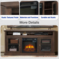 Seizeen Fireplace TV Stand with Storage, for TVs up to 65 Inches, Entertainment Center with Fireplace, Media Console Cabinet for Living Room, 60 Inch, Brown