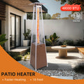 Patio Heater for Outdoor, 48000BTU Pamapic Heater Outside, Quartz Glass Tube Propane Heater with Cover, Commercial Residential Use Garden Poolside Porch, Brown