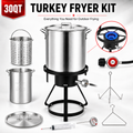 Outdoor Turkey Fryer Kit, 30QT Aluminum Deep Fryer and Seafood Boil Pot, 55,000 BTU Propane Burner with 32.3-Inch Iron Tripod Stand, Basket, Poultry Rack, Thermometer and Injector