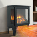 Indoor Fireplace Heater, Multifunction Electric Heater with Remote Control, 1400W Space Heater 18''H Portable for 150 sq. Ft, 4777 BTUs
