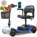 Yardmaster Clearance 4-Wheel Mobility Scooter, 15Miles Foldable Scooter for Seniors and Adults, 12AH Powered Mobile Wheelchair with Removable Battery, Easy Assembly, 330LBS, Blue