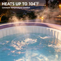 Seizeen 2-4 Persons Inflatable Hot Tub, 71in Round Hot Tub with Built-in Pump, Woven Pattern Home Spa with 110pcs Jets, Lockable Cover, 2 Cup Holders, 4 Filters Rapid Heating up to 104°F