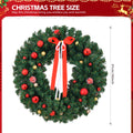 36in Pre-lit Battery Powered Christmas Wreath – Lighted Artificial Xmas Wreath with 80 Warm Lights, 270 PVC Tips & 18 DIY Ornaments for Front Door, Gate & Wall Xmas Party Decorations