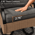 Patio Furniture Set, 3 Pieces Outdoor Swivel Rocker Chairs Set of 2, Rattan Wicker Conversation Set with 2 Rocking Swivel Chairs & Side Table, 360° Rotation Deep Seating for Porch Backyard Deck