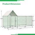Seizeen 10x3FT Metal Chicken Coop, Chicken Run with Waterproof Cover, Walk-in Poultry Cage Hen House Habitat for Backyard Chickens, Ducks, Rabbits, Silver
