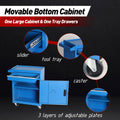 5-Drawer Rolling Tool Box, 2-IN-1 Hidden Multifunctional Tool Chest, Blue Tool Box on Wheels Storage Tool Organizer Cart,Classification Box