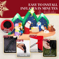 Outdoor Inflatable Christmas Decor, 9ft Lighted Inflatable Nativity Scene with Built-in Air Blower, Garden Decoration for Yard Patio Garden with LED Lights