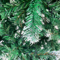 7.4FT Christmas Trees with Lights, Seizeen Lighted Upside Down Artificial Christmas Trees, Prelit Xmas Trees with 400 Lights, DIY Quick Assembly Artificial Trees with 1200 Tips, 8 Light Modes, Green