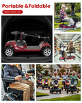 Mobility Scooters for Seniors, Adults Folding Mobility Scooters w/Basket, 24V Electric Scooter Wheelchair, Adjustable Seat, LED Light, Up to 12 Miles, 265 lbs, Red