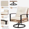 3-Piece Outdoor Swivel Rocking Chairs Set with Coffee Table, Weather-Resistant Patio Furniture for Porch Backyard Poolside, Thick Cushions, Easy Assembly, Durable Wicker 360° Swivel Rocker Bistro Set