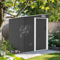 Outdoor Shed 5x7FT, Metal Garden Windproof Lean to Shed, All-Weather Steel Outdoor Storage w/Lockable Door & Air Vent for Backyard Patio, Black