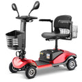 4-Wheel Mobility Scooter, 24V 350W Foldable Mobility Scooters For Seniors Adult, Collapsible Electric Scooter Wheelchair With Mirror, Headlight, Two Baskets, 12.5 Mile, Max 5mph
