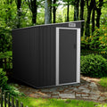 Outdoor Shed 5x7FT, Metal Garden Windproof Lean to Shed, All-Weather Steel Outdoor Storage w/Lockable Door & Air Vent for Backyard Patio, Black