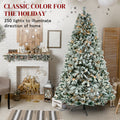 6FT Lighted Artificial Christmas Trees, Seizeen Pre-lit Flocked Xmas Trees, Reusable Artificial Trees with 250 Lights Easy Assembly, Indoor Home Room Shop Holiday Decor, 928 Tips