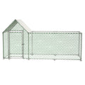 Seizeen 10x3FT Metal Chicken Coop, Chicken Run with Waterproof Cover, Walk-in Poultry Cage Hen House Habitat for Backyard Chickens, Ducks, Rabbits, Silver
