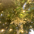 7.4FT Christmas Trees with Lights, Seizeen Lighted Upside Down Artificial Christmas Trees, Prelit Xmas Trees with 400 Lights, DIY Quick Assembly Artificial Trees with 1200 Tips, 8 Light Modes, Green